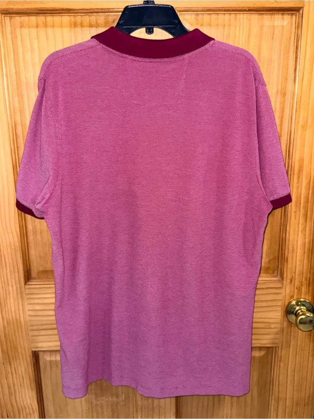Banana Republic Men’s Burgundy/Red Zip Polo with Dark Burgundy Trim-L-EC